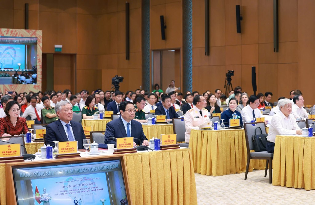 Thủ tướng Phạm Minh Chính và các đại biểu dự Hội nghị - Ảnh: VGP/Nhật Bắc