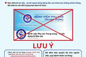 Cảnh báo fanpage giả mạo Bệnh viện Phụ sản Trung ương lừa đảo