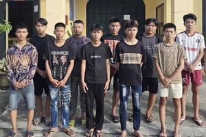 Thanh Hoá: Tạm giữ hình sự 10 đối tượng gây rối trật tự công cộng