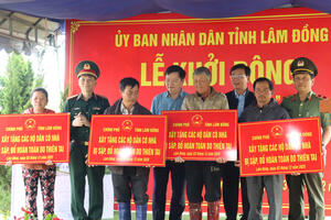 Lâm Đồng khởi động Chiến dịch Quang Trung, xây 4 nhà tặng người dân xã D’Ran