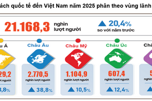 Năm 2025: Khách quốc tế đến Việt Nam vượt 21 triệu lượt