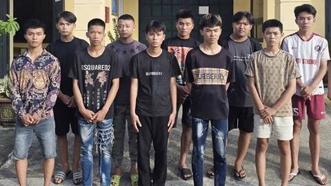 Thanh Hoá: Tạm giữ hình sự 10 đối tượng gây rối trật tự công cộng