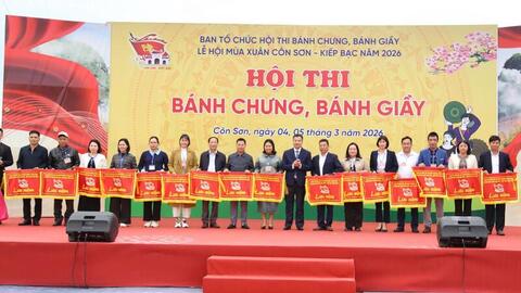 Hải Phòng sôi nổi Hội thi bánh chưng, bánh giầy tại Côn Sơn, Kiếp Bạc
