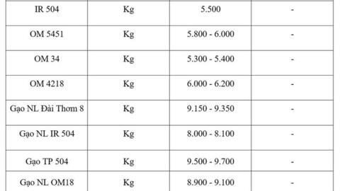 Giá lúa gạo hôm nay ngày 17/3/2026: Gạo xuất khẩu OM 5451 giảm