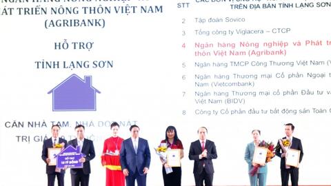 Agribank góp 10 tỷ đồng xây 200 căn nhà tặng hộ nghèo Lạng Sơn