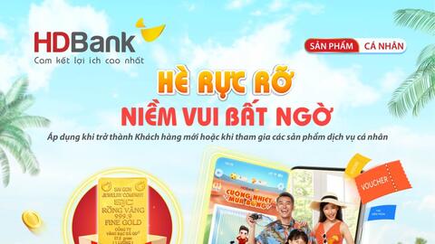 HDBank tặng một lượng vàng SJC cho khách hàng mỗi tháng