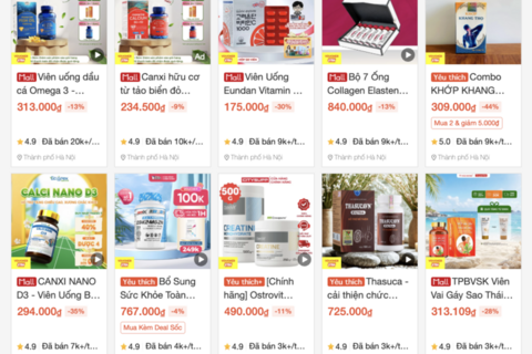 Câu hỏi về thực phẩm bảo vệ sức khỏe 'bùng nổ' trên sàn thương mại điện tử