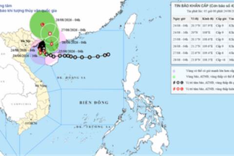 Bão số 4 áp sát Bạch Long Vĩ, cách Quảng Ninh khoảng 120km