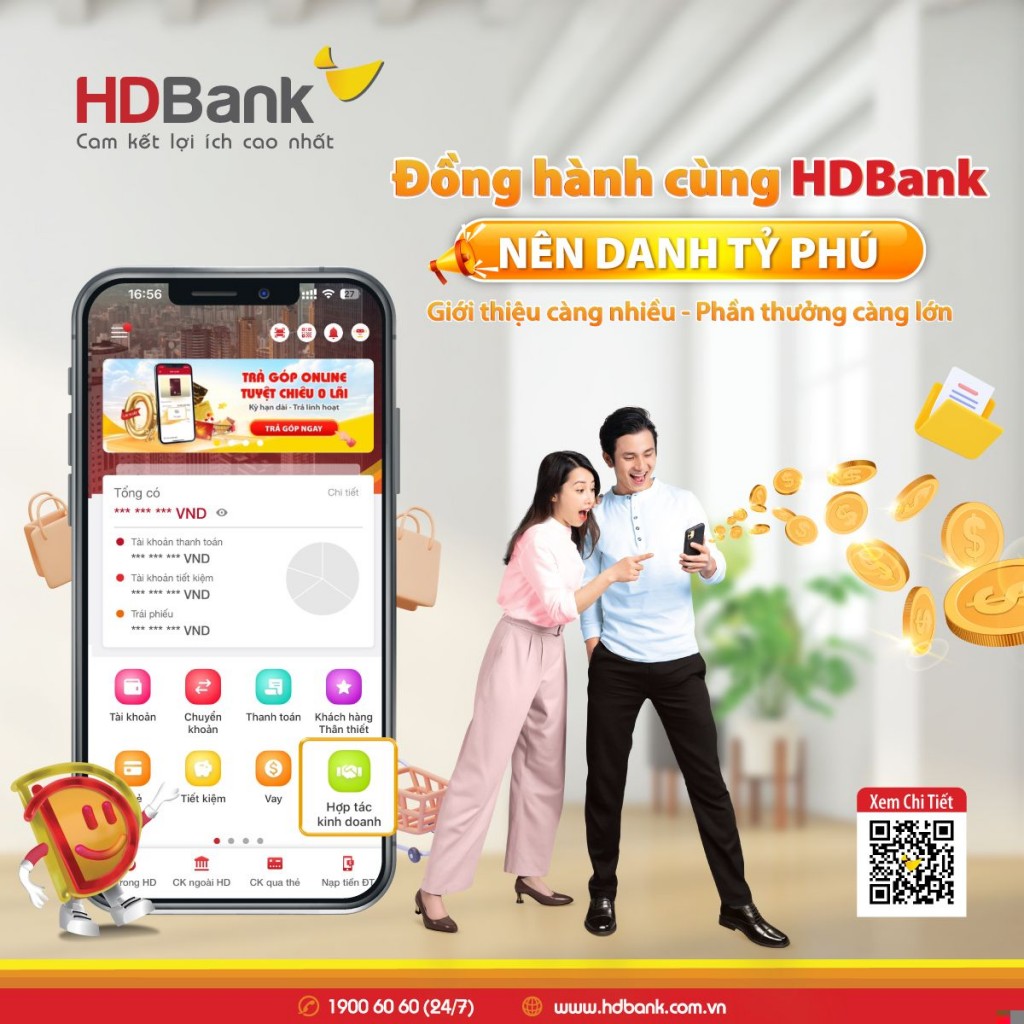 HDBank tặng một lượng vàng SJC cho khách hàng mỗi tháng