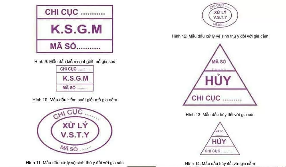 Mẫu dấu kiểm dịch gia súc, gia cầm
