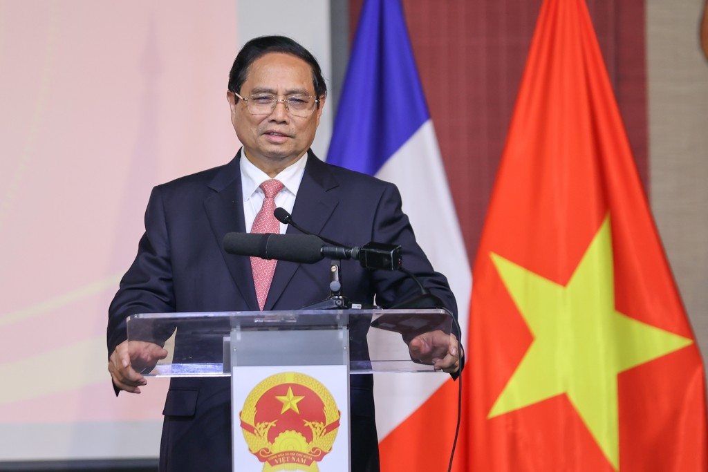 Thủ tướng Phạm Minh Chính: Cộng đồng người Việt Nam tại Pháp có truyền thống vô cùng đáng tự hào - Ảnh: VGP/Nhật Bắc
