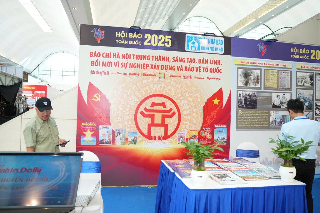 Không gian trưng bày Hội Nhà báo Hà Nội tại Hội báo toàn quốc