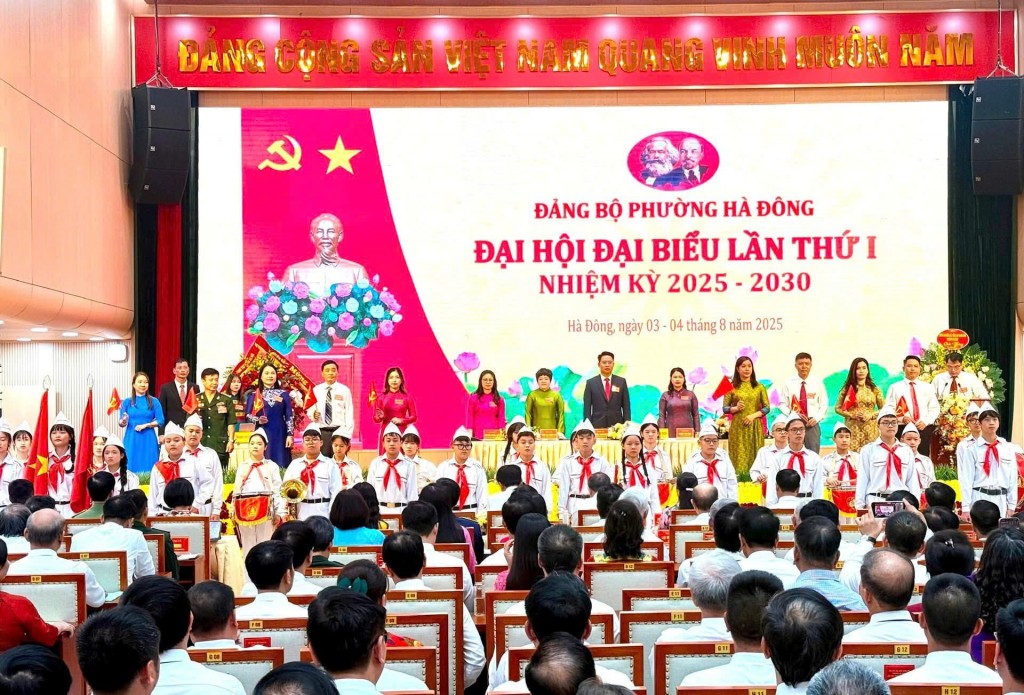 Toàn cảnh Đại hội Đảng bộ phường Hà Đông lần thứ nhất, nhiệm kỳ 2025-2030