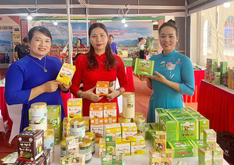 Các sản phẩm OCOP Lào Cai được giới thiệu, quảng bá qua các hoạt động, sự kiện xúc tiến thương mại. Ảnh: Báo Lào Cai