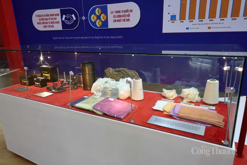 Khu trưng bày các hiện vật liên quan đến sản xuất dệt may