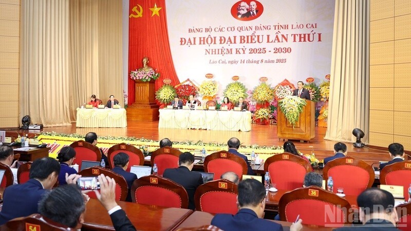 Đại hội Đảng Bộ các cơ quan Đảng tỉnh Lào Cai lần thứ I, nhiệm kỳ 2025 -2030 (Ảnh: Báo Nhân dân)