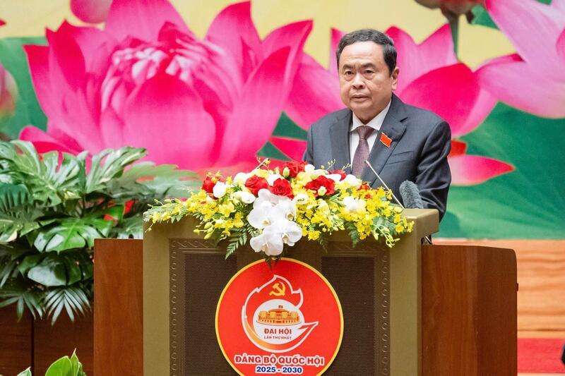 Bí thư Đảng ủy Quốc hội, Chủ tịch Quốc hội Trần Thanh Mẫn phát biểu khai mạc Đại hội. Ảnh: Phạm Thắng