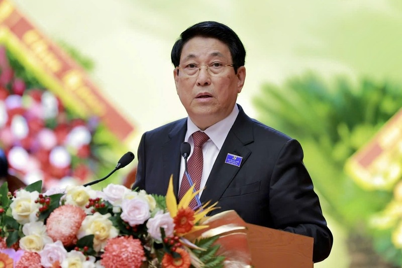 Chủ tịch nước Lương Cường phát biểu tại Đại hội đại biểu Đảng bộ tỉnh Phú Thọ lần thứ nhất. Ảnh: CTV.