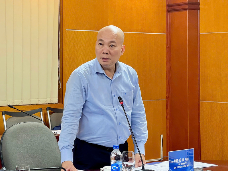 Cục trưởng Cục Xúc tiến thương mại Vũ Bá Phú phát biểu tại Hội nghị. Ảnh: Ngọc Hoa.