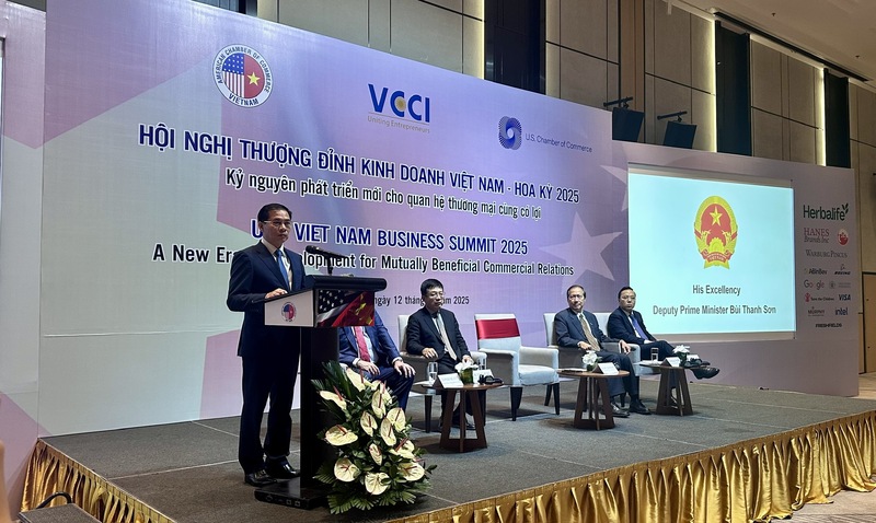 Phó Thủ tướng Chính phủ Bùi Thanh Sơn tham dự tại Hội nghị Thượng đỉnh Kinh doanh Việt Nam - Hoa Kỳ lần thứ 8 và có bài phát biểu quan trọng. Ảnh: HT