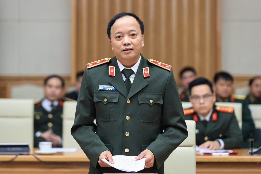 Thứ trưởng Bộ Công An Đặng Hồng Đức phát biểu tại Hội nghị - Ảnh: VGP/Nhật Bắc