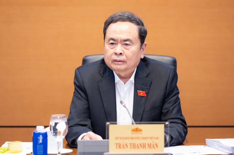 Chủ tịch Quốc hội Trần Thanh Mẫn phát biểu chỉ đạo tại cuộc họp giao ban lãnh đạo tháng 2