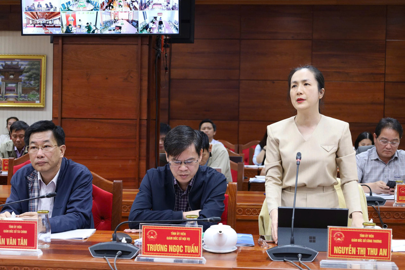 Giám đốc Sở Công Thương Đắk Lắk Nguyễn Thị Thu An phát biểu tại hội nghị. Ảnh: Kim Bảo