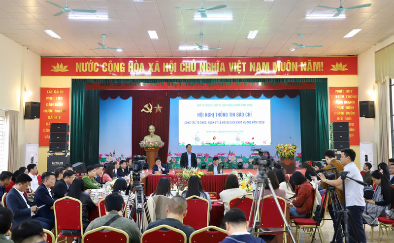 Hội nghị thông tin về Lễ hội du lịch Chùa Hương năm 2026. Ảnh: Xuân Trường