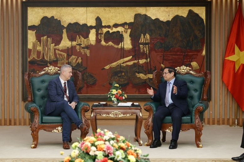 Thủ tướng Chính phủ đề nghị Bỉ sớm phê chuẩn Hiệp định Bảo hộ đầu tư Việt Nam - EU (EVIPA) và có tiếng nói ủng hộ Ủy ban Châu Âu (EC) gỡ bỏ thẻ vàng IUU đối với thủy hải sản Việt Nam - Ảnh: VGP/Nhật Bắc