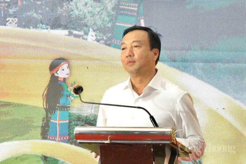 Ông Phan Thanh Thiên, Tổng Giám đốc Trường Sinh Group phát biểu khai mạc. Ảnh: Hiền Mai