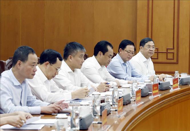 Các đại biểu tham dự cuộc làm việc. Ảnh: Thống Nhất/TTXVN