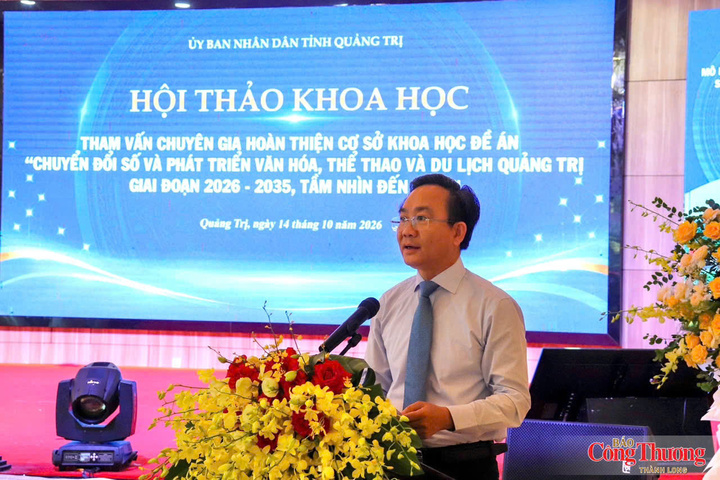 Phó Chủ tịch UBND tỉnh Quảng Trị Hoàng Xuân Tân phát biểu tại Hội thảo