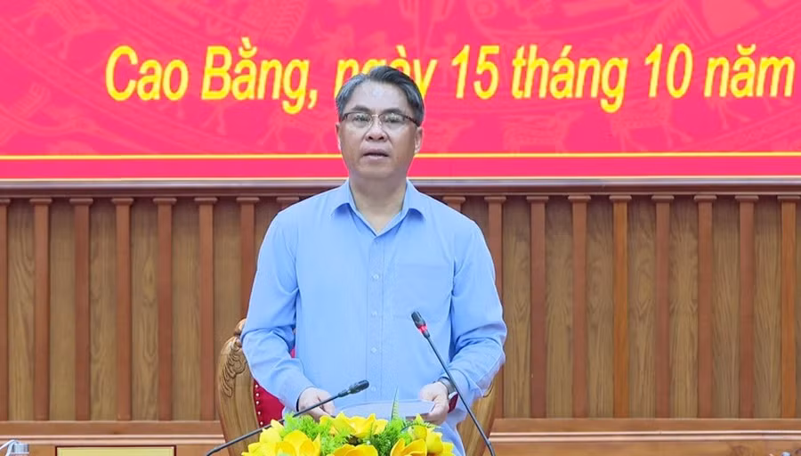 Bí thư Tỉnh ủy Cao Bằng Phan Thăng An phát biểu kết luận hội nghị. Ảnh: BCB cao-bang-nghi-quyet-57-2.jpg