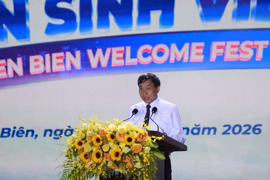 Ông Lê Văn Lương, Chủ tịch UBND tỉnh Điện Biên phát biểu tại chương trình. dhtn-6.jpg